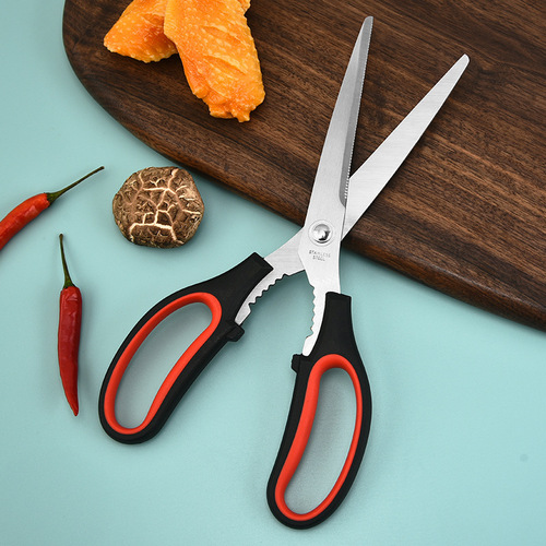 Stainless steel Korean barbecue scissors kitchen scissors multifunctional kitchen scissors extended barbecue scissors factory wholesale