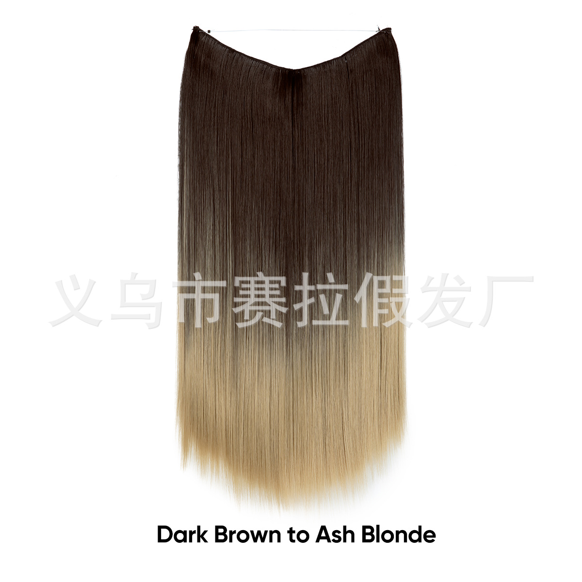 Extensión de Cabello Invisible Largo de Fibra de Alta Temperatura, Ajustable y Sin Costuras