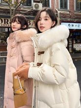 中长款大毛领连帽羽绒棉衣棉服女2024冬新款韩版宽松学生面包服