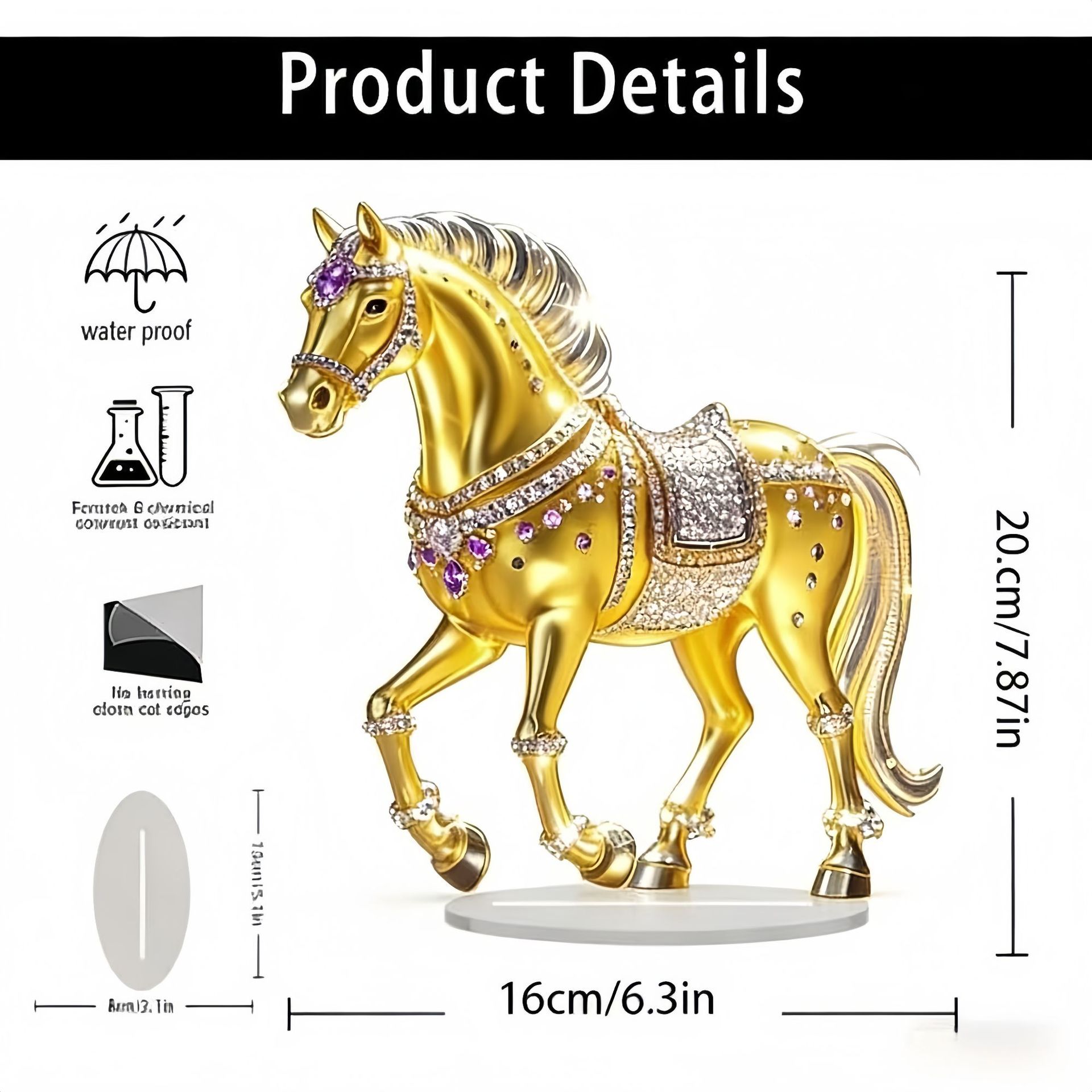 Colgante transfronterizo nuevo año del caballo 2026 acrílico 2D decoración de escritorio para el hogar decoración de la sala de estar decoración de vacaciones del dormitorio