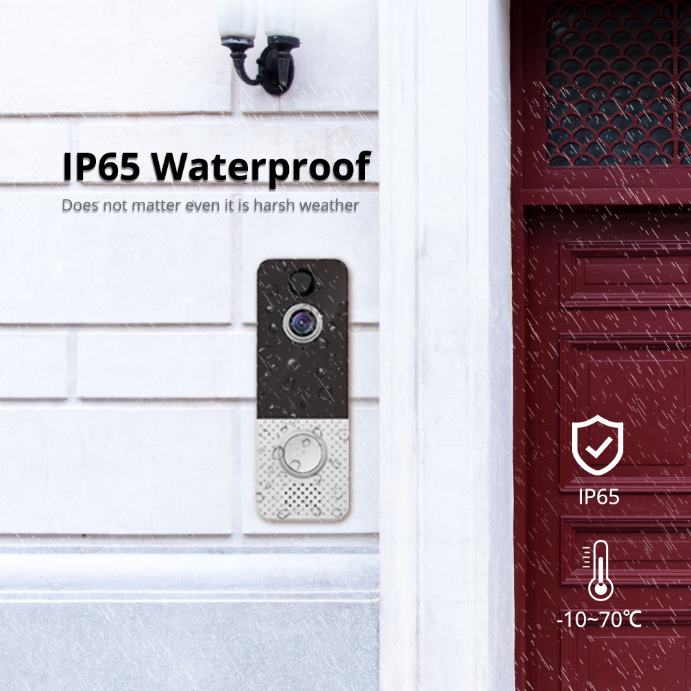 家庭视频门铃摄像头防水视频门电话: