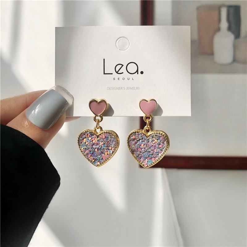 Women'S Gender 1 Pair Simple Style Heart Shape Alloy Enamel Women's Drop Earrings