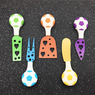Creative stainless steel football handle cheese knife 5-piece set cheese cutter fork shovel suit kitchen baking tools in stock