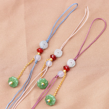 特色手工编织金钱扣绿莲蓬手机绳车挂钥匙绳文玩饰品吊坠绳子批发