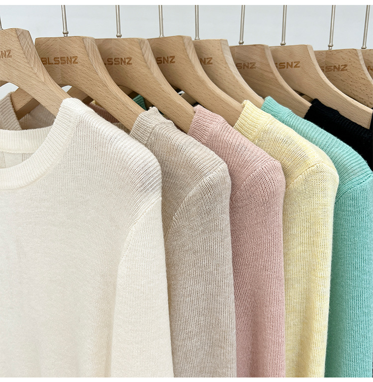 315g Weight Long Sleeve Sleeve Length Pullovers Placket Type Spandex, Polyester Fabric Type Short Top Length Knitwear Tops Type Daily Occasion Round Neck Neckline Slim Fit Type Solid Color Pattern Spring, Autumn Season Women's Gender Casual, Simple Style Style Wholesale Women's Casual Simple Style Solid Color Long Sleeve Sweaters & Cardigans 6
