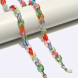 树脂亚克力 塑料 透明彩 眼鏡鏈 简约复古 时尚环保眼镜链 防滑