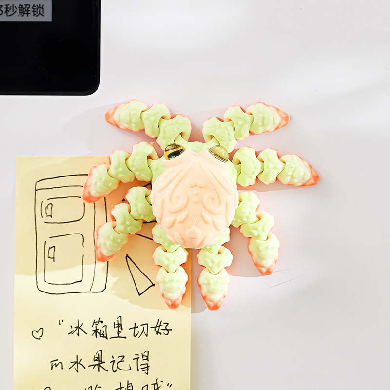 跨境热销3D打印冰箱贴创意海洋动物摆件关节可活动玩具礼物装饰品|undefined