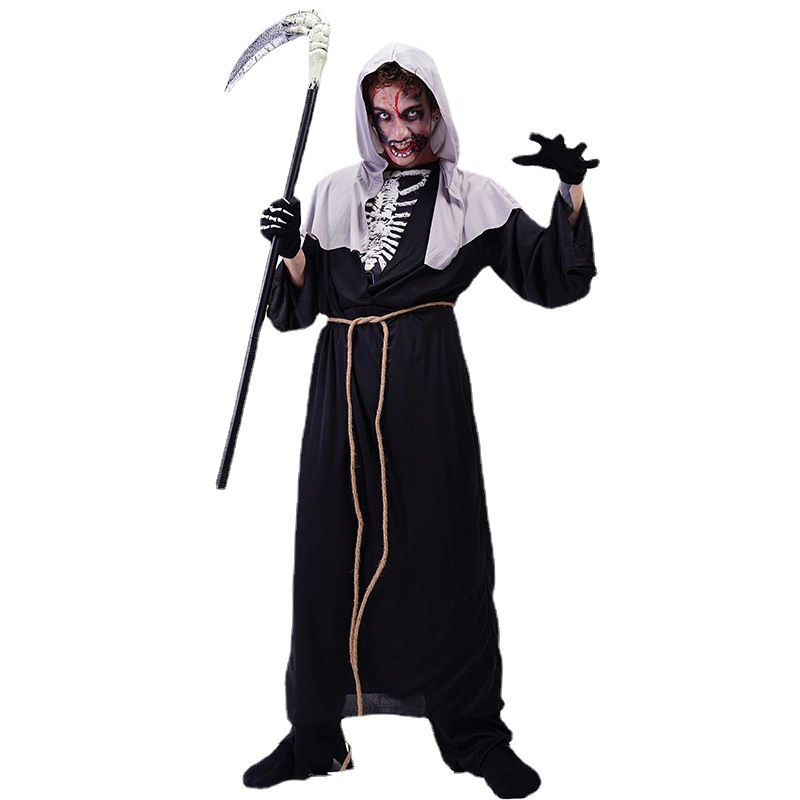 De Halloween de los hombres adultos la muerte fantasma hueso COSPLAY partido etapa rendimiento traje COSPLAY