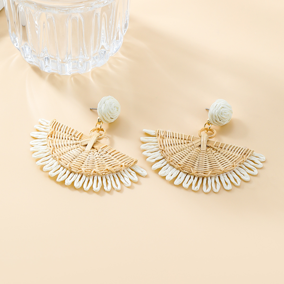 7g Weight 304 Stainless Steel Ear Needle Material Drop Earrings Classification 1 Pair Quantity Holiday, Weekend Occasion raffia Material Geometric Pattern All Seasons Season Women's Gender Braid Design Vacation, Ethnic Style Style 1 Pair Vacation Ethnic Style Geometric Braid Raffia Drop Earrings 3