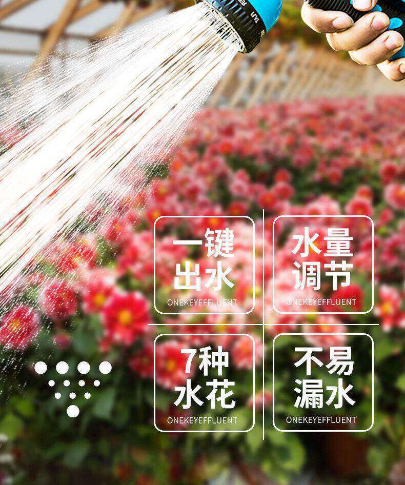 High-Pressure Booster Water Gun, Powerful Cleaning Hose, Telescopic Hose for Watering Flowers, Car Washing, Household Garden, and Faucet Connection Nozzle