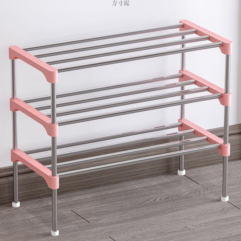 Estante de zapatos simple hogar dormitorio económico multicapa puerta de alquiler de almacenamiento espacio de ahorro de montaje estante de zapatos al por mayor