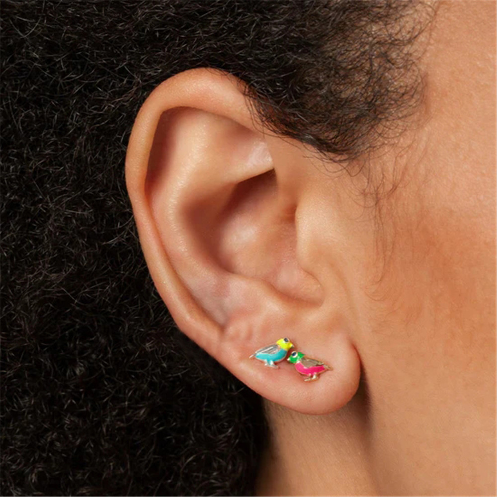 1 Pair Cute Simple Style Cartoon Plating Sterling Silver Zircon Ear Studs display picture 21