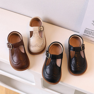 Cross-Border Foreign Trade Korean Style Children's Leather Shoes, Retro British Style Small and Medium-Sized Girls' Shoes, Comfortable and Stylish Baby Princess Shoes