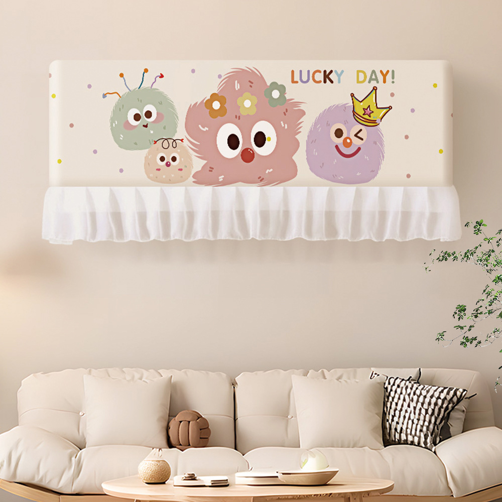 Tablero de cortina de parabrisas de aire acondicionado Tela de cubierta antipolvo de soplado recto 2025 nueva cortina de hilo de barrera para bebés de confinamiento montado en la pared