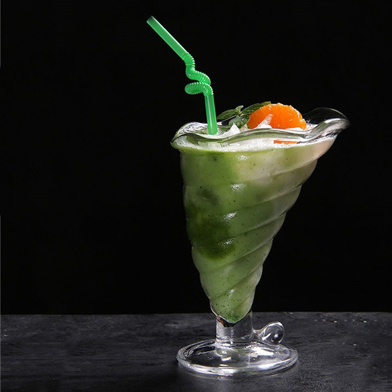 Taza de vidrio transparente creativa irregular en forma especial taza de jugo internet celebridad té de la leche postre bebida fría taza batido taza