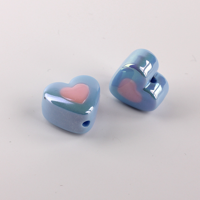 5g Weight Beads Jewelry Making Type DIY Ornament Accessories Classification 1 Piece Quantity Acrylic Material Heart Shape Pattern All Seasons Season Plating Design Simple Style Style 1 Piece Acrylic Heart Shape Beads DIY Ornament Accessories 6
