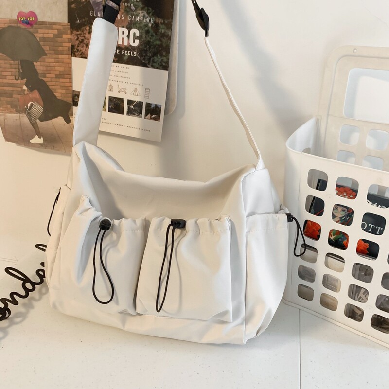 Cross-Border Crossbody Bag Japanese Style Shoulder Bag Men's Functional Work Bag Solid Color Simple Large Capacity Casual Messenger Bag Cross-Border Crossbody Bag Japanese Style Shoulder Bag Men's Functional Work Bag Solid Color Simple Large Capacity Casual Messenger Bag