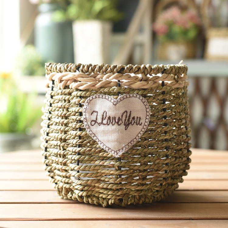 田园草编花篮柳编手提篮北欧创意藤编干花插花篮多肉绿植花盆花器
