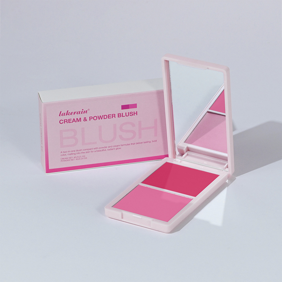 Cross-border lakerain two-in-one Blush Palette: Natural and easy-to-apply matte blush powder undefined