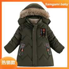 SAMGAMI BABY外贸童装冬季新款儿童连帽棉衣外套中长款时尚棉服