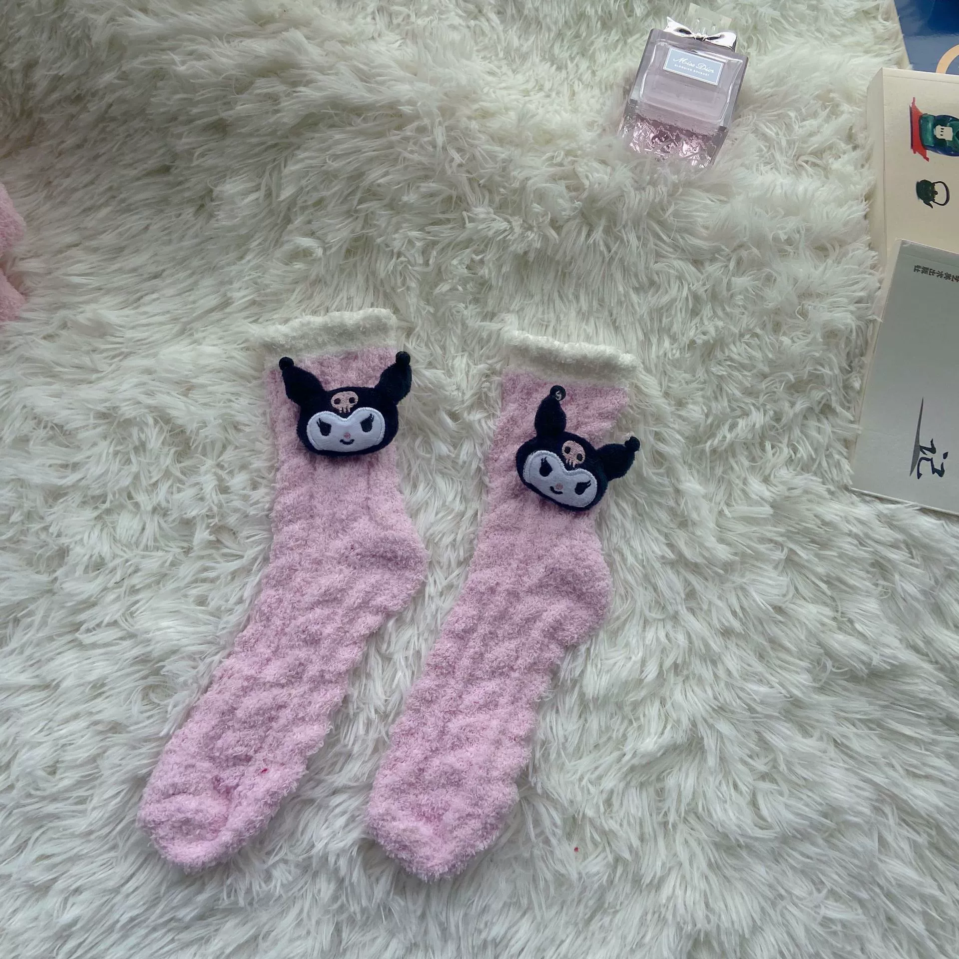 Бренд коралловый бархат белые мультяшные носки, стиль Лолита, Cinnamoroll