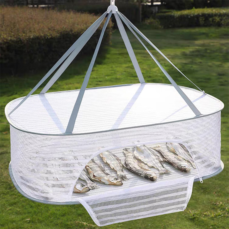 Cesta de secado doméstica multifuncional a prueba de viento a prueba de mosquitos cubierta de malla plegable balcón cesta de secado al por mayor