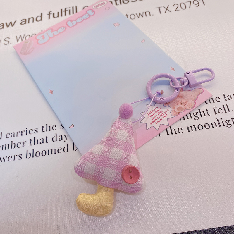 HD843A025 tela de otoño púrpura relleno de algodón muñeca llavero colgante bolso colgante de teléfono móvil