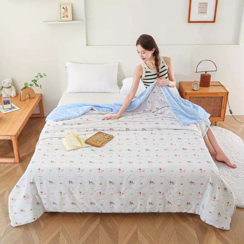 2026年直播爆款法式小香风皱皱纱木棉大豆夏被空调被子单人双人被