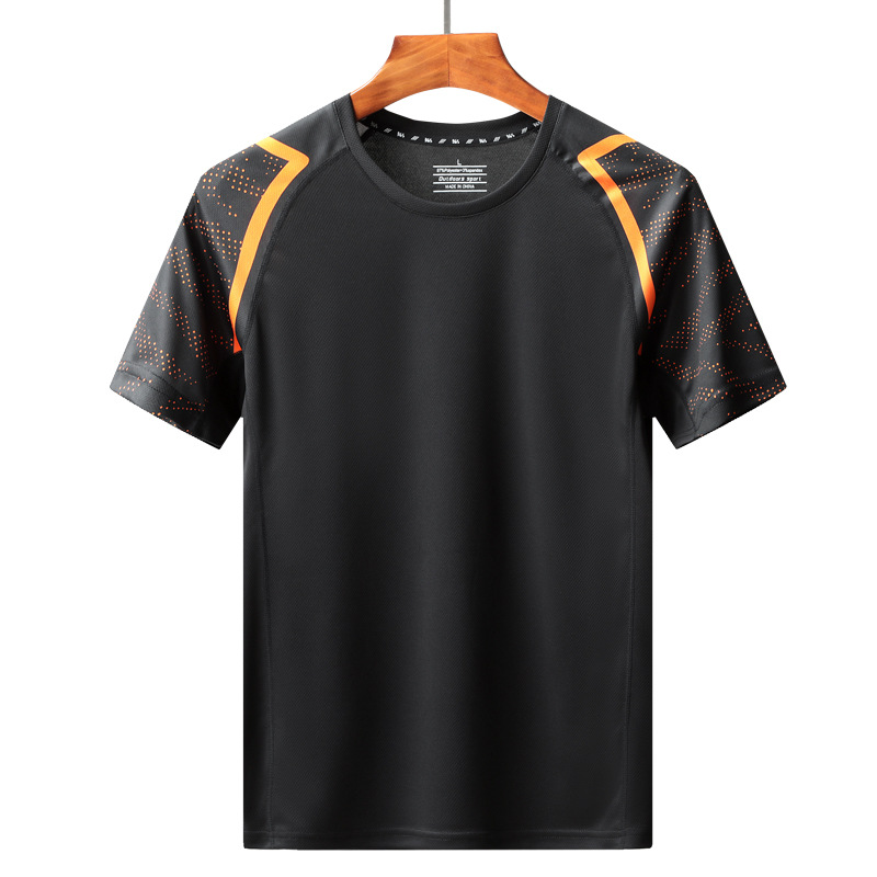 Camiseta deportiva de verano de manga corta para hombre, de secado rápido, de seda fría, holgada, talla grande, con tacto frío, para correr. image 9