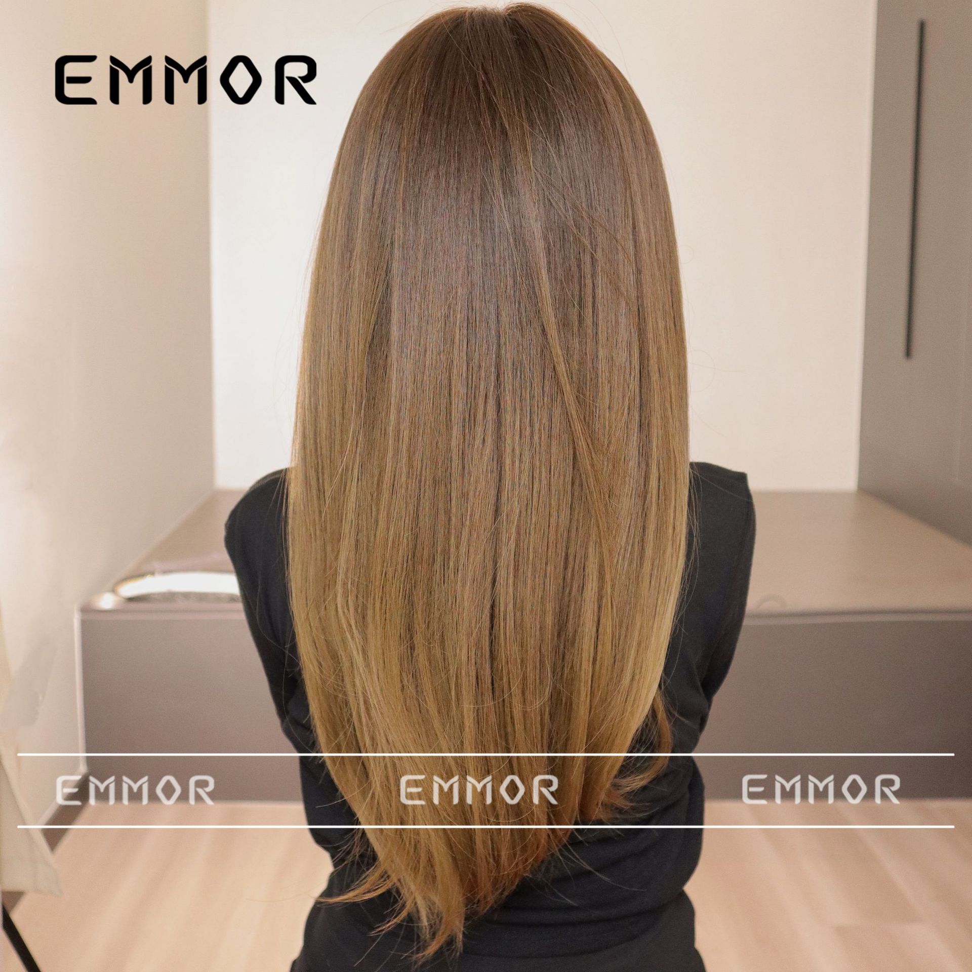 Estilo coreano JK Internet Celebrity ancla peluca femenina recta flequillo Pelo Largo sal dulce Lolit verano natural peluca