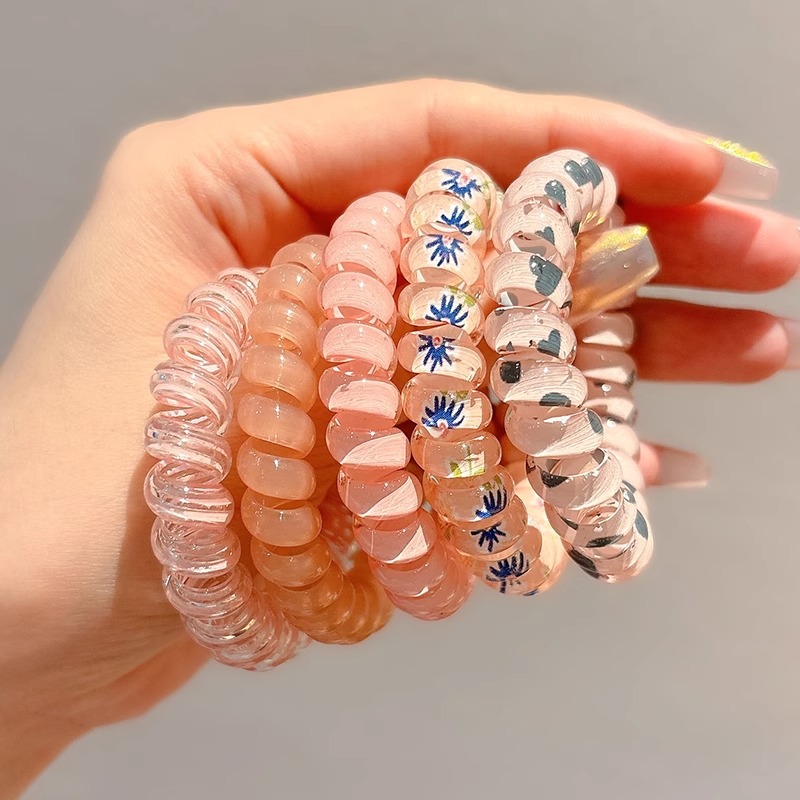 Cabeza de alta belleza cabello de cabello rosa cabello de teléfono anillo de goma banda de goma de alta elasticidad cabello de cabello de cabello