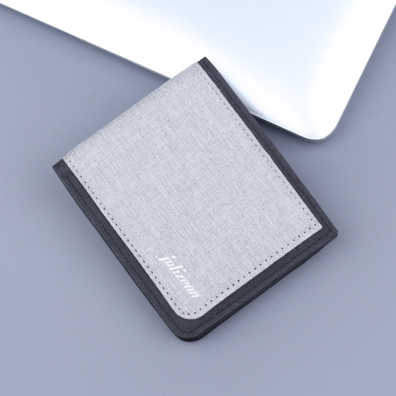 Cartera de lona billetera de los hombres titular de la tarjeta de clip corto para hombres titular de la tarjeta anti-desgaussing integrado