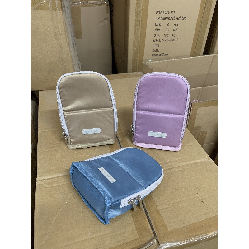 Exported to Japan: Solid-color, three-dimensional, multi-functional makeup organizer bag for brushes and desktop storage