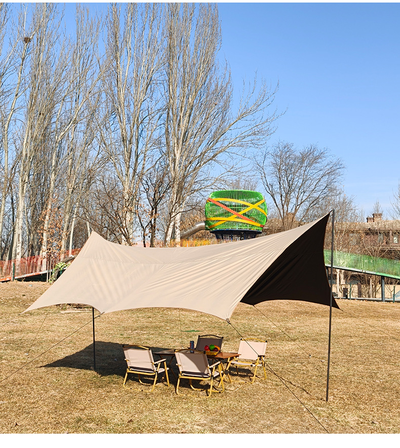 Thickened Oxford Cloth Black Vinyl Canopy Tent for Outdoor Camping, Barbecue, Sunshade, Rainproof, Sunproof, Garden Gazebo Wholesale
