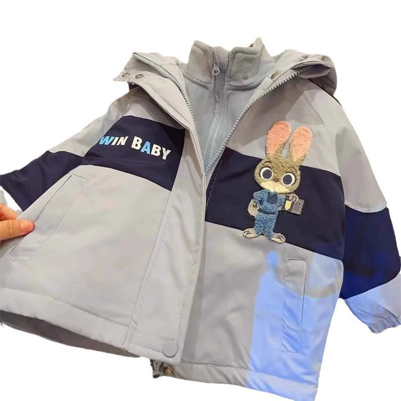 Котоночка keep warm мультфильм кролик, съёмная куртка, подкладка, комплект, западный стиль, утолщённая версия, полицейский стиль