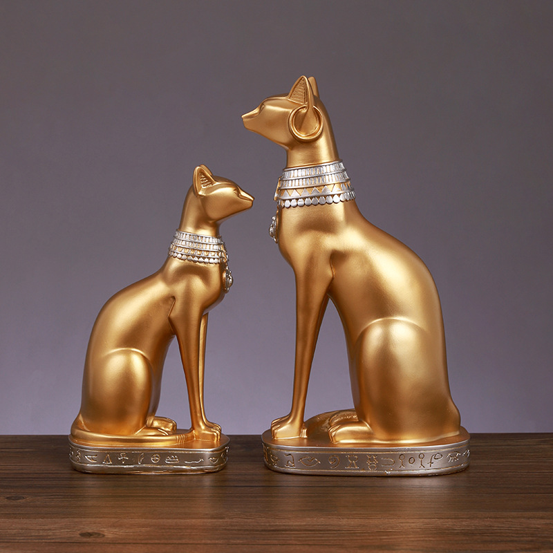 Creative Egyptian cat god guardian decoration home living room wine cabinet decoration personalized Lucky Cat resin crafts