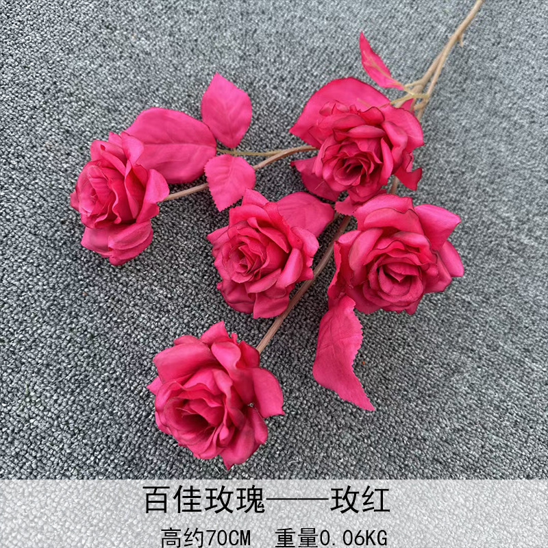 Artificial Rosa sola franela Rosa flor artificial boda decoración del hotel decoración del hogar arreglo de flores flor artificial Rose