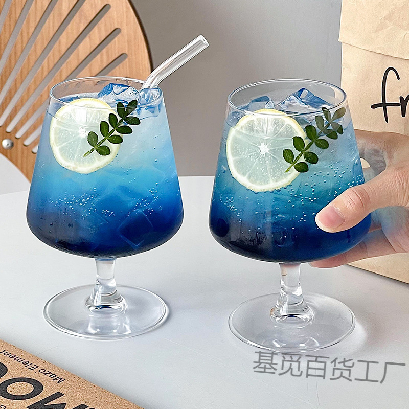ins风矮脚玻璃杯鸡尾酒杯饮品杯苏打气泡水杯饮料调酒杯子高级感|undefined