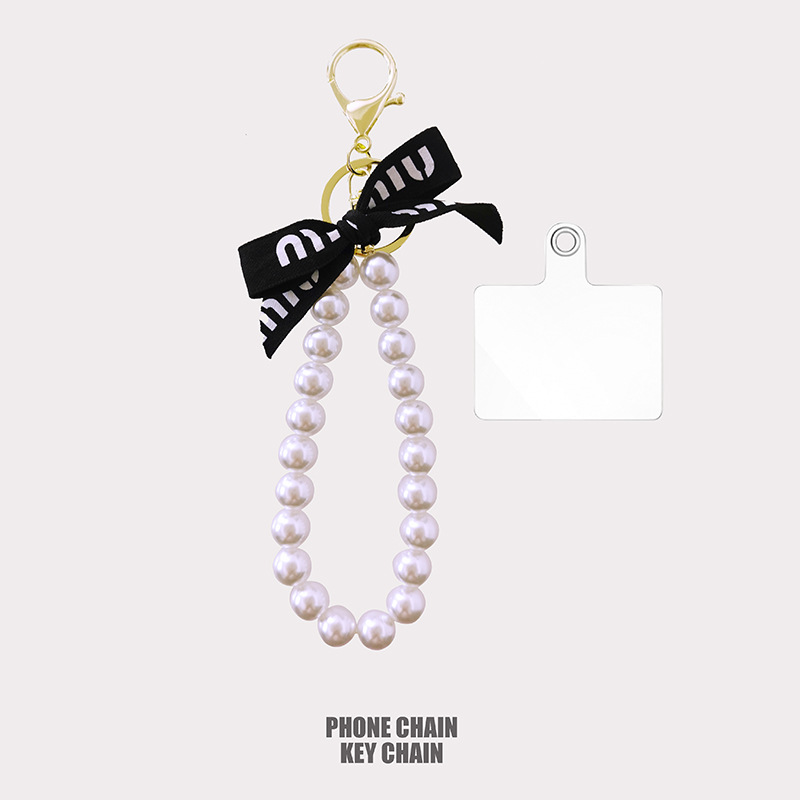 Xiaoxiangfeng Pearl Pendant Mobile Phone Chain Bow Key Chain High-end Mobile Phone Case Accessories Bag Pendant