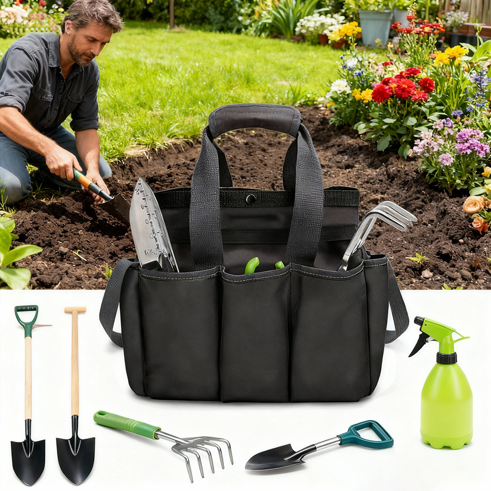 Amazon Spot Kit de gran capacidad Tela Oxford multifunción con bolsa de bolsillo bolsa de almacenamiento portátil de jardinería
