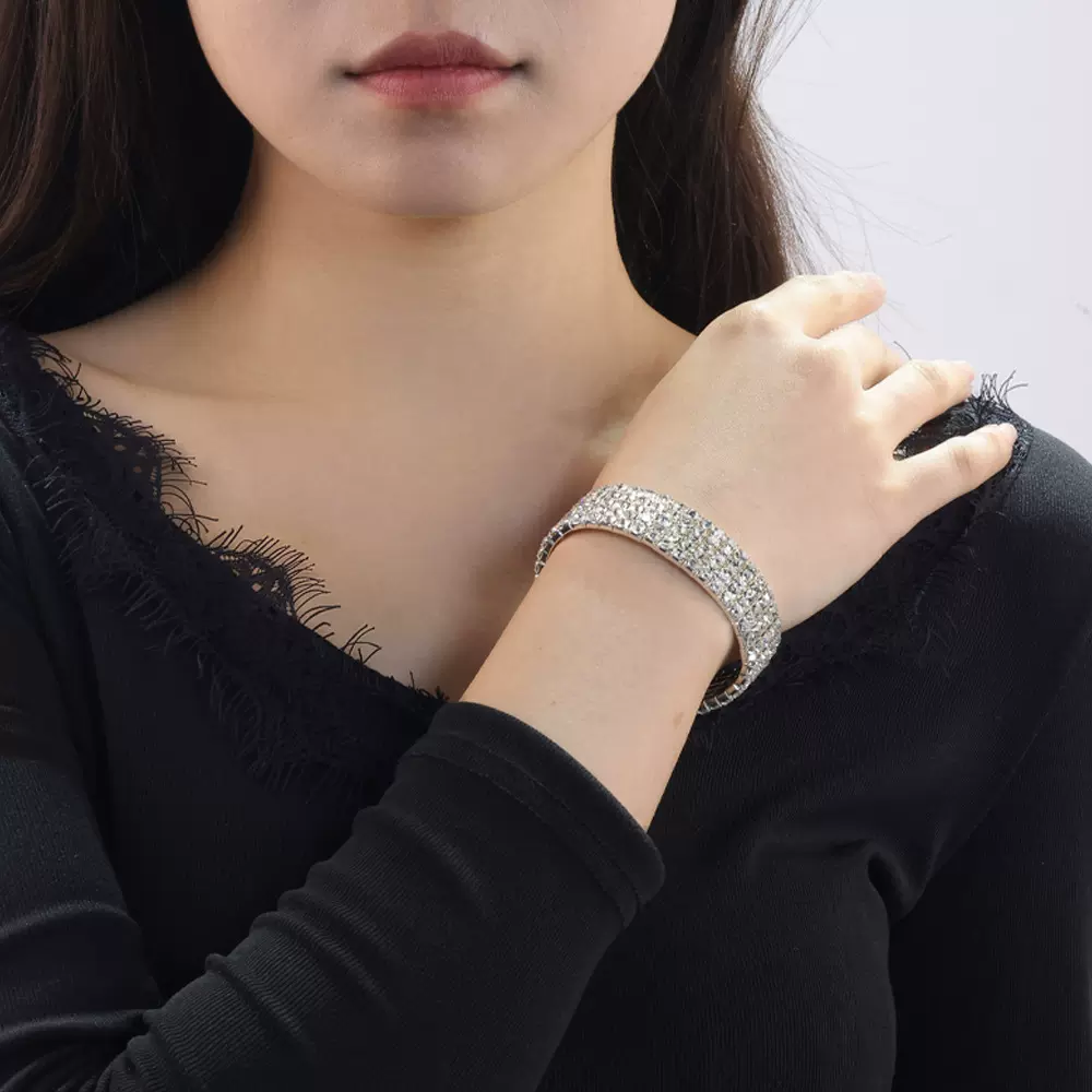 跨境欧美时尚满钻手链水钻手饰手镯韩版甜美时尚百搭手链饰品批发