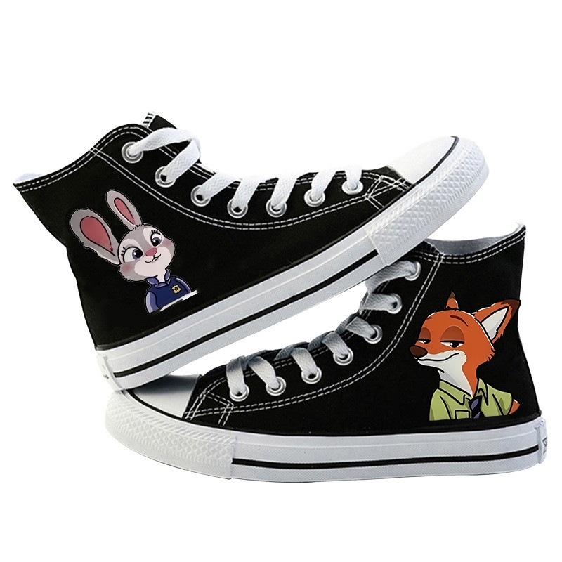 Cross - Border new animal City 2 lindos zapatos de lona de dibujos animados alrededor de zapatos casuales estudiantes zapatos impresos de moda