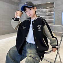 男童棒球服春秋冬2026新款潮儿童春装夹棉外套加厚中大童夹克炸街