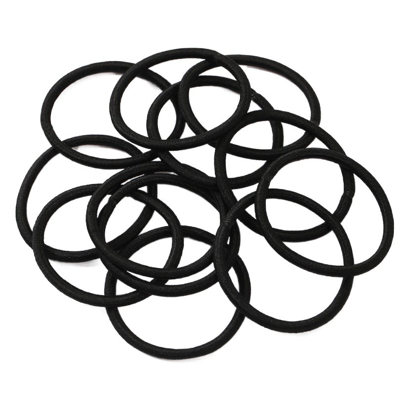 Базовая 4 мм высокая эластичная бесшовная резинка для волос взрослая простая черная резинка для волос Веревка фирма оптовая продажа