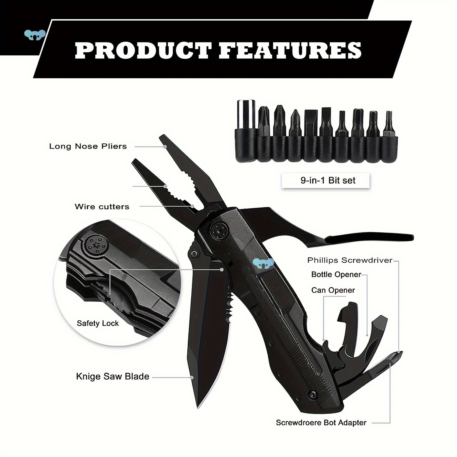 16 in 1 Multi Function Folding Knife with Saw Pliers工具刀