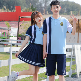 Summer Middle School Uniforms, High School Casual Sports Suits, Cotton Short-Sleeved t Clothing, Spring and Summer Pleated Skirts, Spring & Fall Clothing