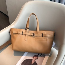 TOGO头层牛皮斜挎单肩包跨境真皮大容量手提通勤女包休闲托特包女