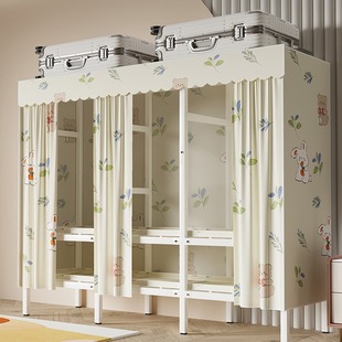 Cloth wardrobe bedroom home installation-free folding children's wardrobe assembly simple wardrobe for rental room strong and durable
