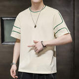 Хлопковая летняя базовая приятная телу футболка, летняя одежда, лонгслив, короткий рукав, оверсайз