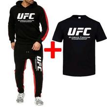 夏季UFC格斗服男士休闲运动跨境卫衣套装连帽衫字母潮流运动套装